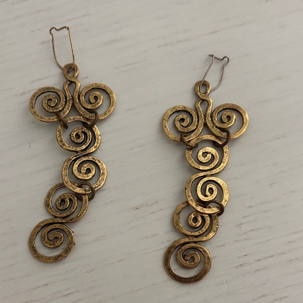Gold Spiral Drop Earrings - Elegant Women’s Jewelry